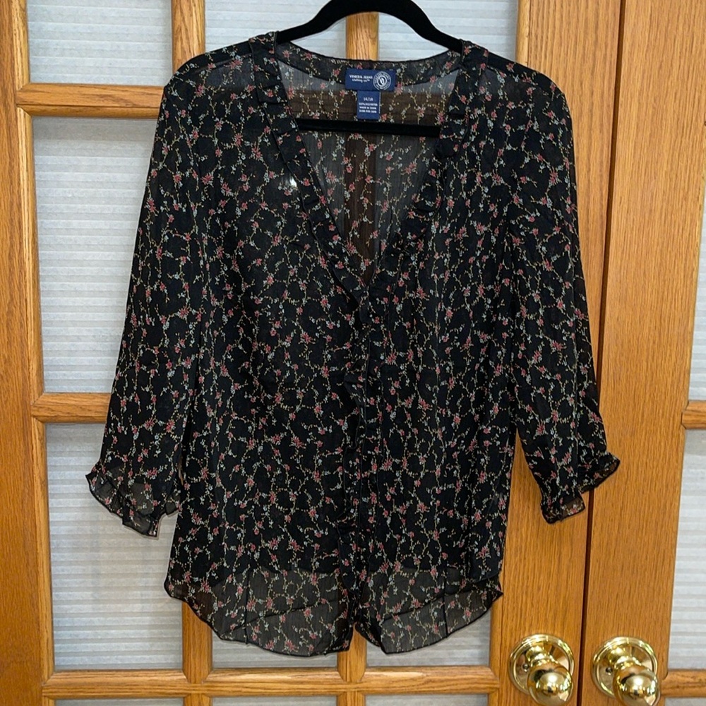EUC Venezia 14/16 Sheer Floral Top